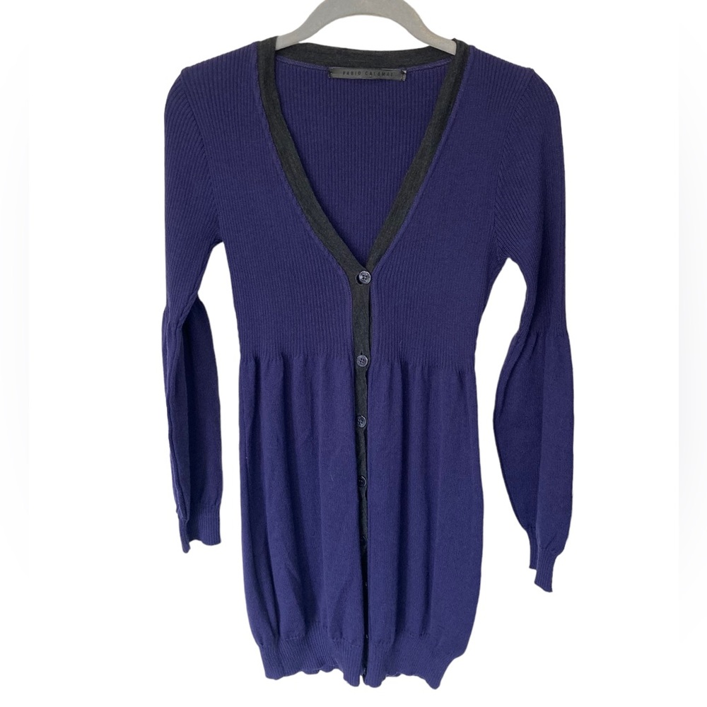 Fabio Calamai Wool Sweater Cardigan Balloon Sleeves See Description.‎